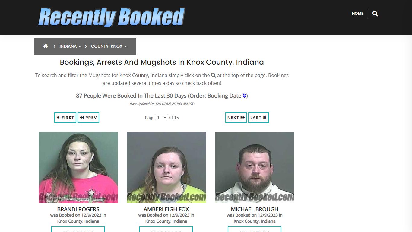 Recent bookings, Arrests, Mugshots in Knox County, Indiana